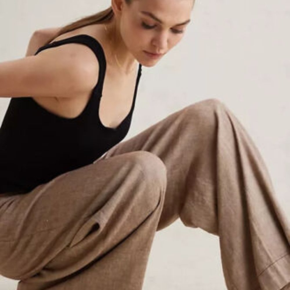Anthropologie Wide-Leg Trousers in Tan - Picture 6 of 10